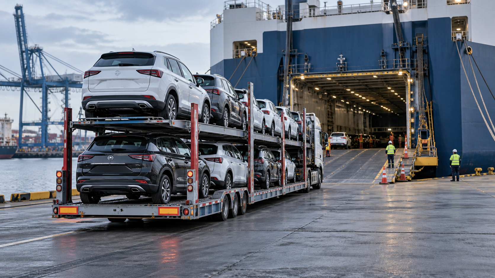 Vehicle and RoRo shipping service